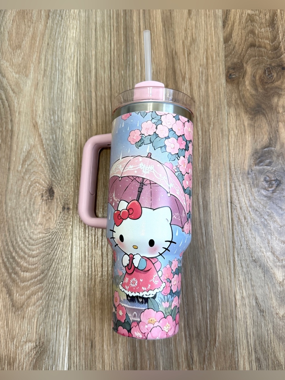 Stanley 40 oz Quencher Tumbler Pink Floral Character Design Lid & Straw - Picture 3 of 5